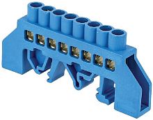 Шина изолированная тип "Стойка" EKF PROxima N "ноль" ШНИ-6х9-8-КС-С 8 групп синий картинка 